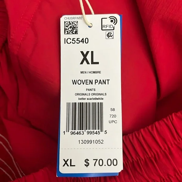 adidas Red Sweatpants with White Stripes - Picture 11 of 16